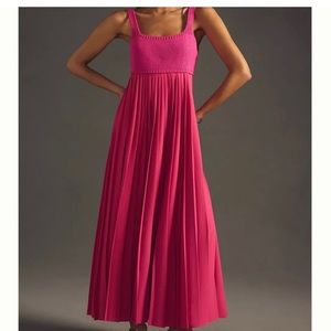 Anthropologie Mare Mare Pleated Maxi Dress Pink Size M